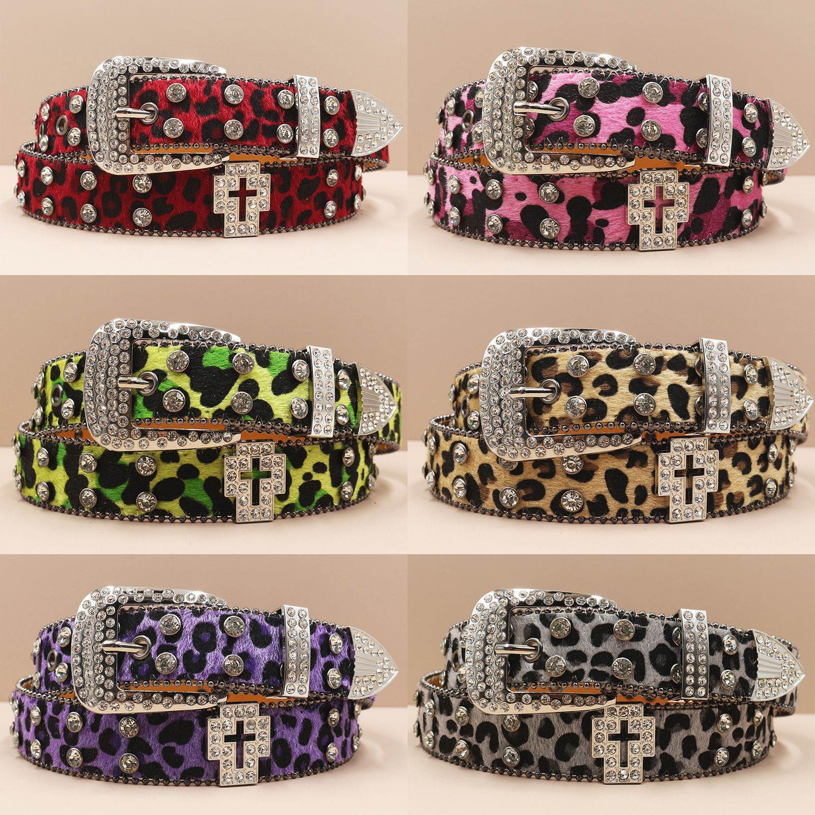 新款欧美原创豹纹十字架