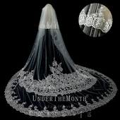 新娘结婚主婚纱头纱重工轻奢高级感双层长拖尾头纱头饰超长定做