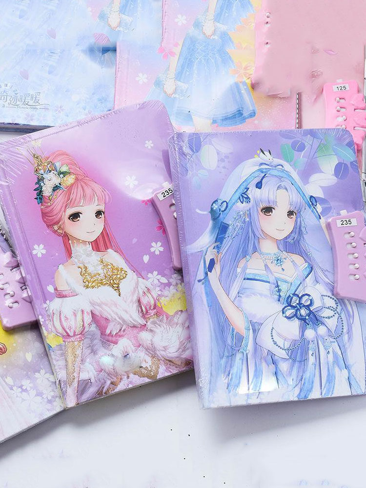 소녀들을 위한 기적 누안누안 코드북 일기 자물쇠가 달린 열두 별자리 공주 초등학생을 위한 귀여운 한국어 버전