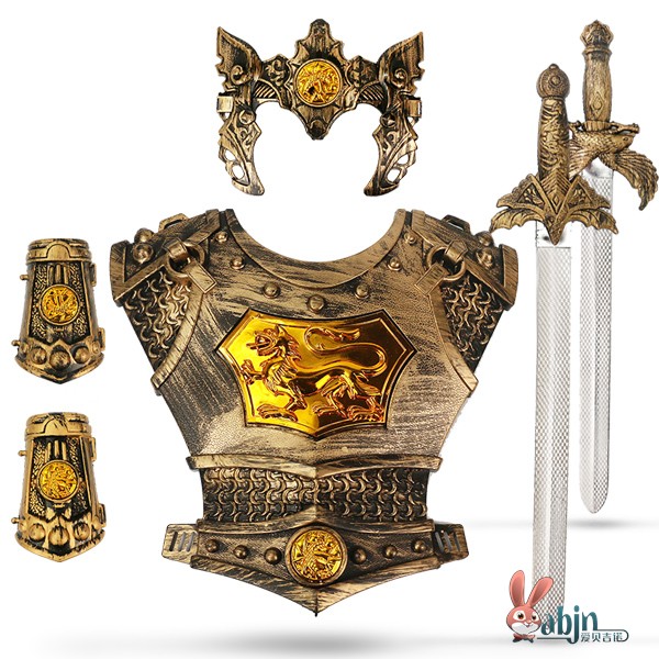 万圣节儿童角色扮演道具罗马勇士盔甲铠甲可穿兵器盾牌仿真武士武