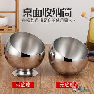 桌面垃圾桶家用不锈钢厨房办公茶几台面收纳盒餐桌清洁KTV烟灰缸