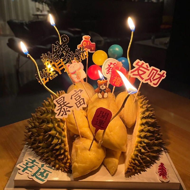 网红榴莲蛋糕装饰创意diy材料包插件水果蛋糕家庭烘焙套餐装扮