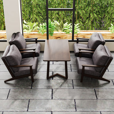 实木西餐厅咖啡厅奶茶店桌椅组合