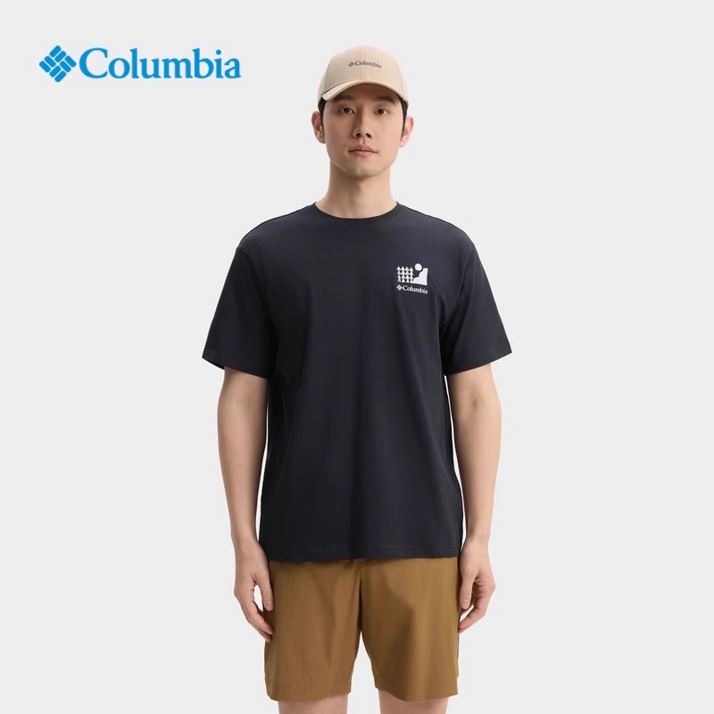 哥伦比亚户外纯棉圆领短袖T恤
