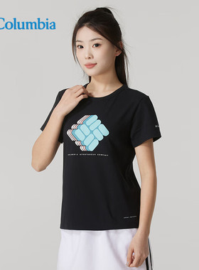 2025春夏新品哥伦比亚短袖女户外时尚印花运动休闲圆领T恤AR0907