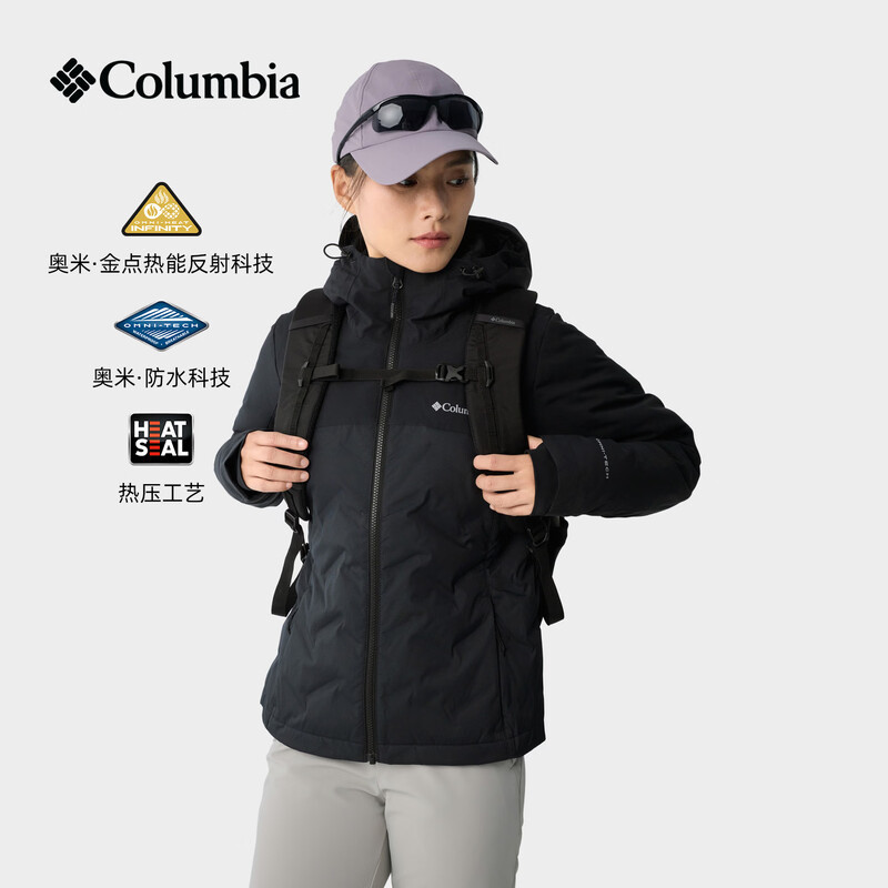 2026秋冬哥伦比亚户外女子金点热能热压防跑绒650蓬羽绒服WR3555