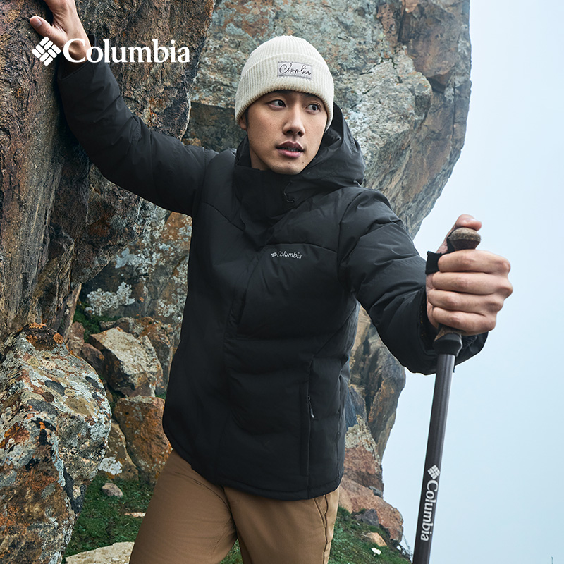 哥伦比亚防水鹅绒热反射羽绒服男