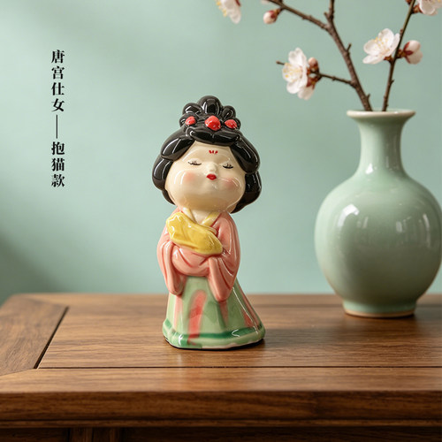 人民礼物唐三彩小胖妞陶瓷摆件