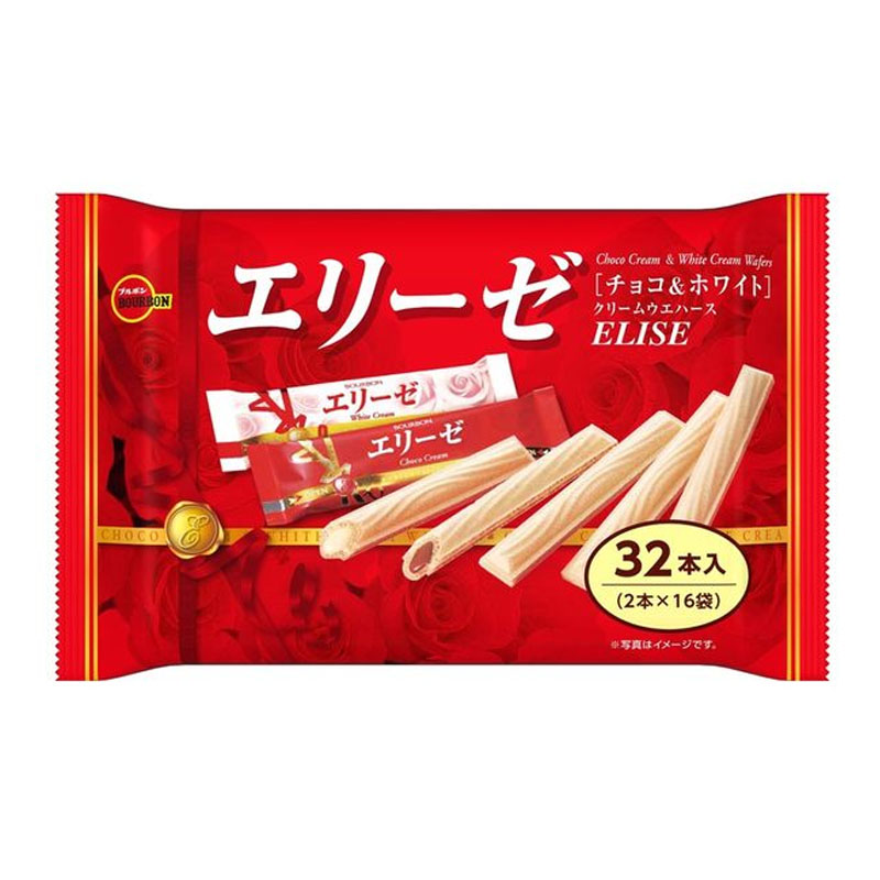日本进口 布尔本波露梦BOURBON香草奶油香蕉夹心威化饼干棒