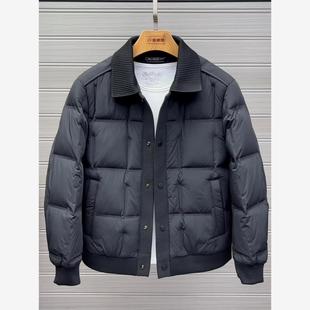 轻薄羽绒服男款2025冬季新款防寒夹克保暖商务休闲翻领白鸭绒外套