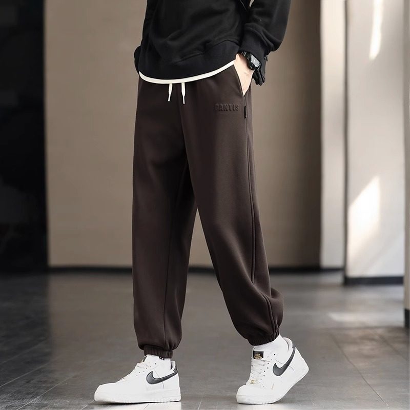 潮牌运动卫裤男春秋季宽松束脚长裤2025新款早春痞帅百搭休闲裤子,男装,休闲裤,淘宝优惠券,粉丝福利购,淘宝优惠卷