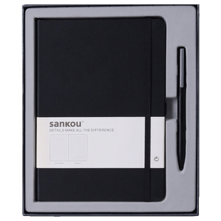 sankou笔记本带笔礼盒套装定制印logo教师节礼物金属中性笔高颜值商务男士女士速干签字笔送人私人刻字