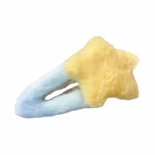 饰简约 毛绒星星发夹五角星可爱发夹毛茸茸碎发刘海夹装 1个