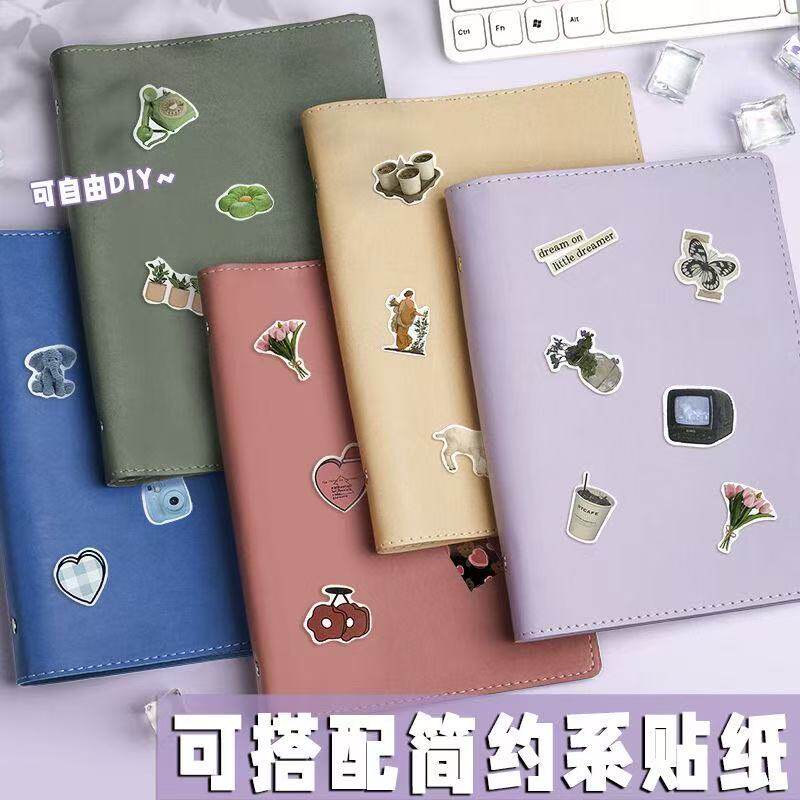 高颜值软皮活页笔记本本子可拆卸