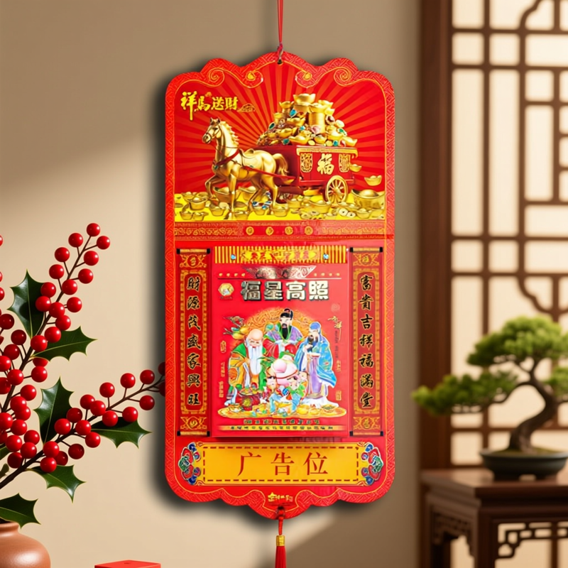 2026年挂历马年老黄历高档挂式