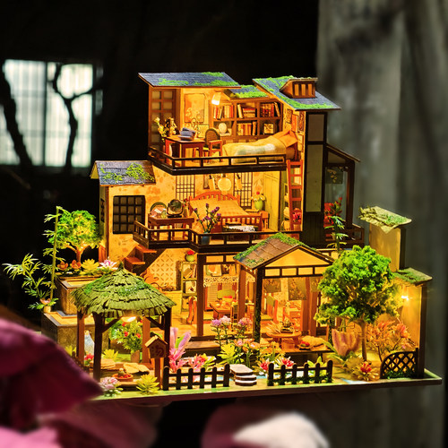 竹泉小院手工diy小屋别墅3d立体