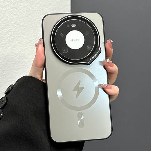 磨砂磁吸镜头盖支架手机壳