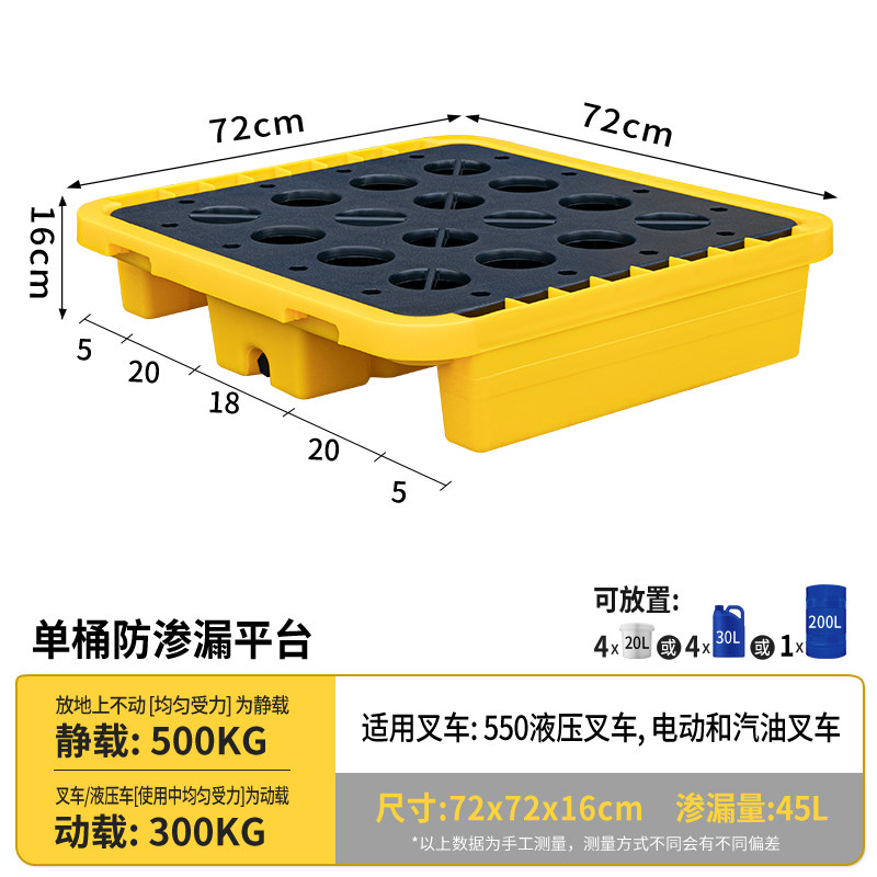 G. 72x72x16cm 단일 버킷 트레이