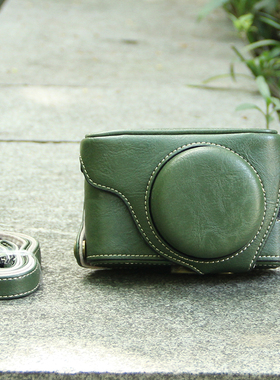 适用富士X100F相机包复古绿色X100S皮套X100T保护壳X100单肩摄影包