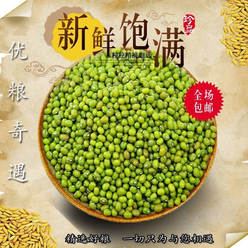 东北小绿豆农家自产新鲜5斤五谷杂粮粗粮煮粥发豆芽专用散装豆子