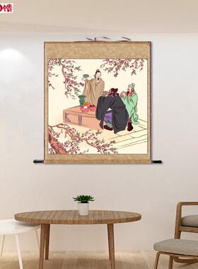 桃园结义斗方装饰挂画餐厅挂画壁画丝绢字画B书房装饰画三结义古