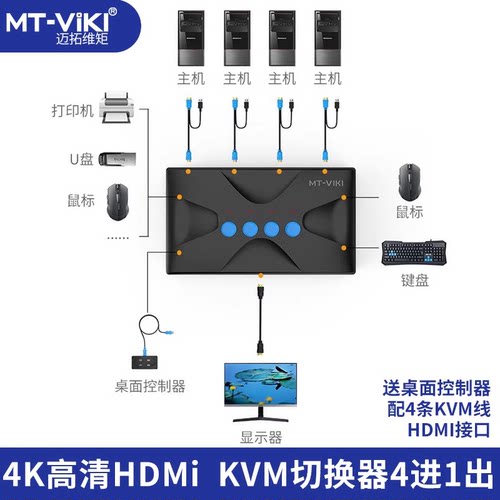 迈拓维矩kvm切换器hdmi4口遥控