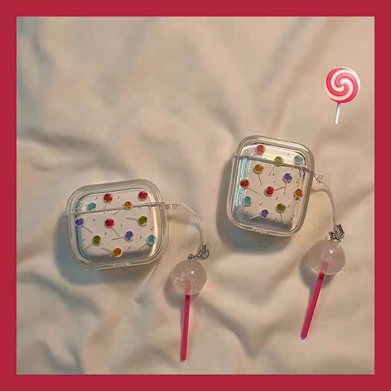 彩色棒棒糖适用小米3pro降噪耳机保护套透明红米Buds5/4/3蓝牙保护壳buds4pro软air2SE降噪3耳机壳Dots3