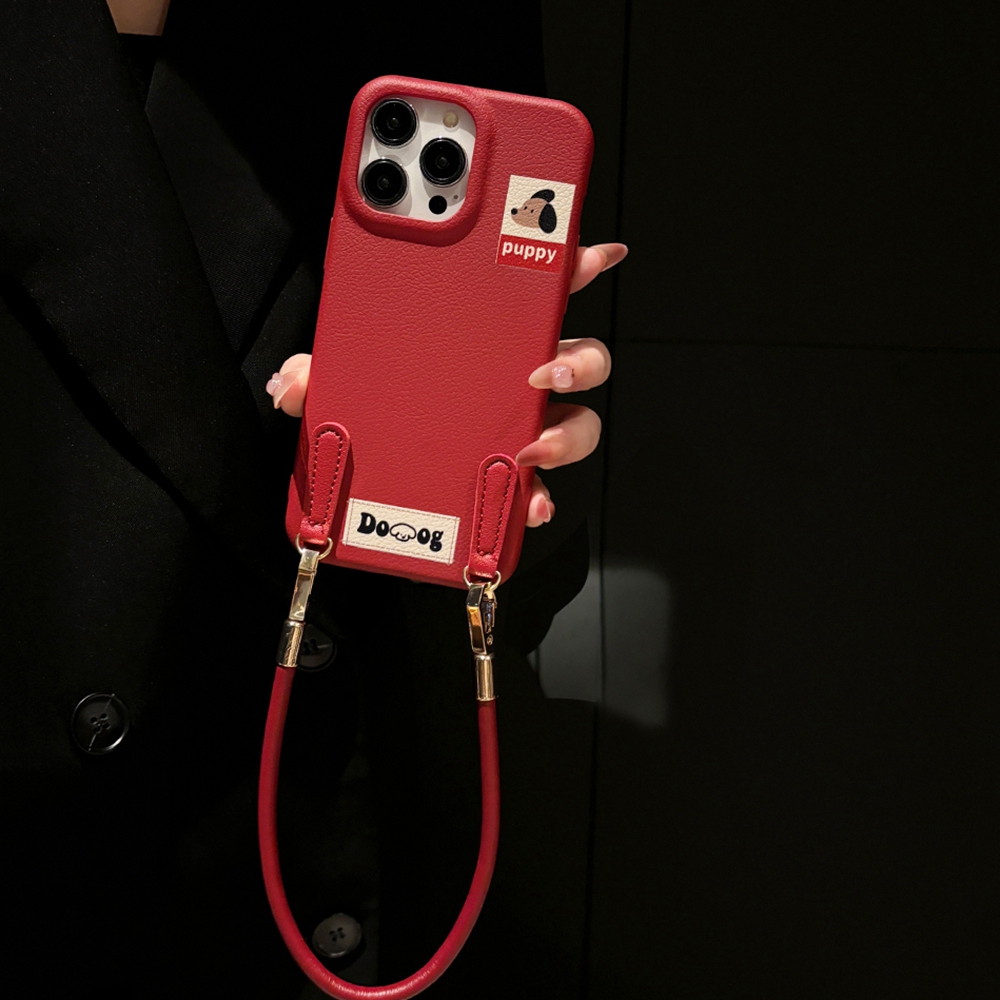 秋冬安哥拉腊肠狗挂绳适用iphone15promax苹果16手机壳13/12/11硅胶15/14简约16promax个性xs防摔14pro女