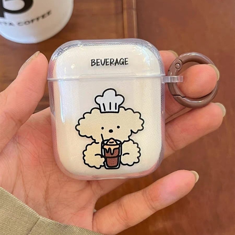 厨师饮料熊适用Baseus倍思E3耳机套M2透明W04软WM05真无线蓝牙WM02保护壳M2/W04+/storm3无线耳机套wo4/3