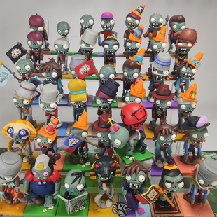 正版植物大战僵尸大号读报气球摇滚狂野西部牛仔路障铁桶陶泥玩具