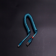 德国LINDY USB-A转Mini-B螺旋数据线适配机械键盘T口移动硬盘办公