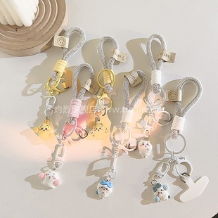 日韩卡通立体吉伊乌萨奇小八树脂挂件手机壳短款编织尼龙手绳百搭ins可爱学生女款钥匙扣耳机ccd便携手提挂链