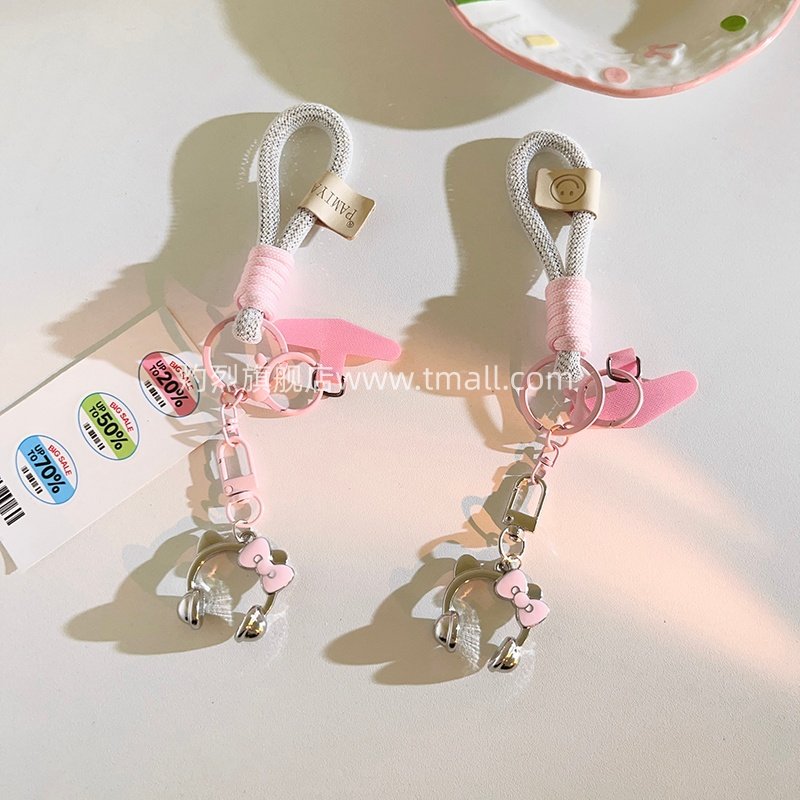 精致个性轻奢立体银耳机KT猫手机挂件网红动漫卡通超萌可爱学生少女心钥匙扣挂饰粉色白钻手机链便携短款挂绳,3C数码配件,手机挂件/手机链,淘宝优惠券,粉丝福利购,淘宝优惠卷