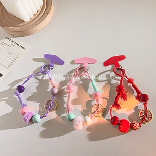 个性 钥匙扣链ccd便携手腕挂绳266 招财暴富混搭珠饰手机挂件彩色绳结挂链结实耐用手提防丢手机链百搭创意女款