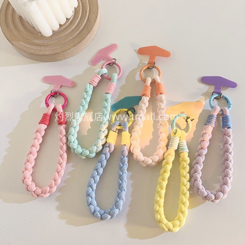 时尚简约彩色编织手机挂绳手腕绳短款防丢手绳挂链钥匙扣手腕固定垫片结实户外多功能ccd手提便携挂绳ins女款,3C数码配件,手机挂件/手机链,淘宝优惠券,粉丝福利购,淘宝优惠卷