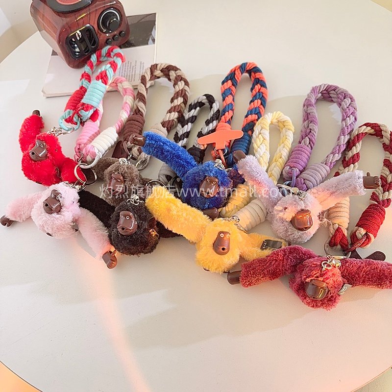 搞怪趣味卡通毛绒公仔长臂猴挂件尼龙编织挂绳手机链百搭学生包包挂饰钥匙扣挂件可爱男女款ccd便携手腕挂链,3C数码配件,手机挂件/手机链,淘宝优惠券,粉丝福利购,淘宝优惠卷