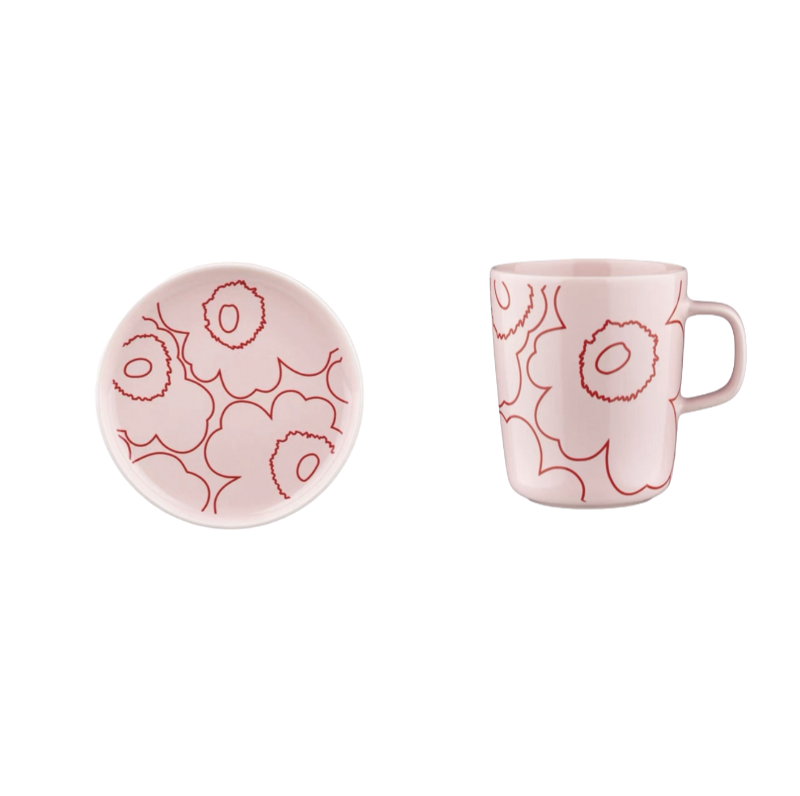 芬兰Marimekko玛莉美歌 粉色系 粉桃、粉底四叶草 系列 餐具