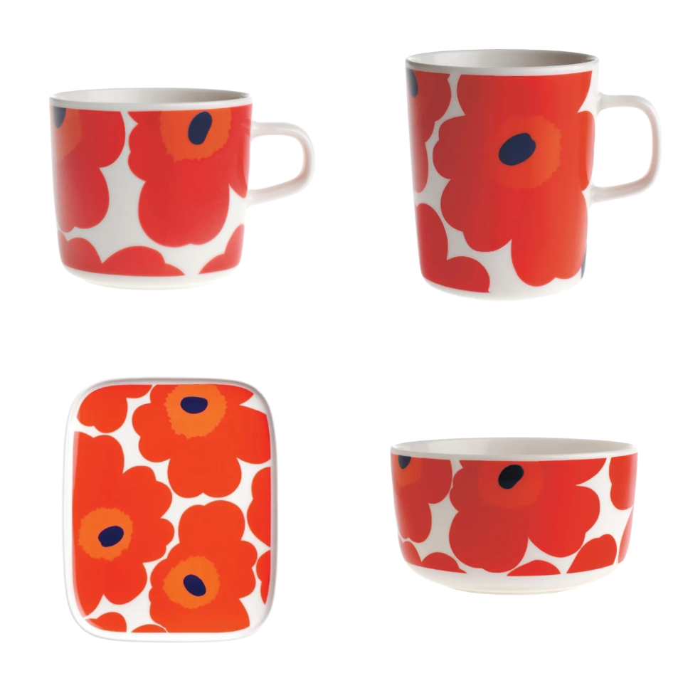 芬兰Marimekko玛莉美歌Unikko游霓可 红花 黑花 奶茶色 花米 波点