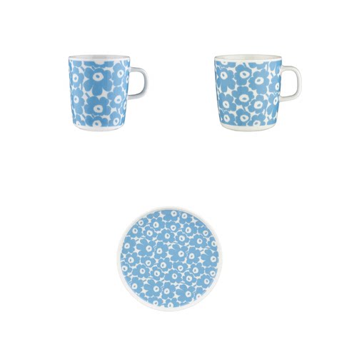 芬兰Marimekko玛莉美歌 日本限定 小黄花 黄蓝小花 手握 马克杯