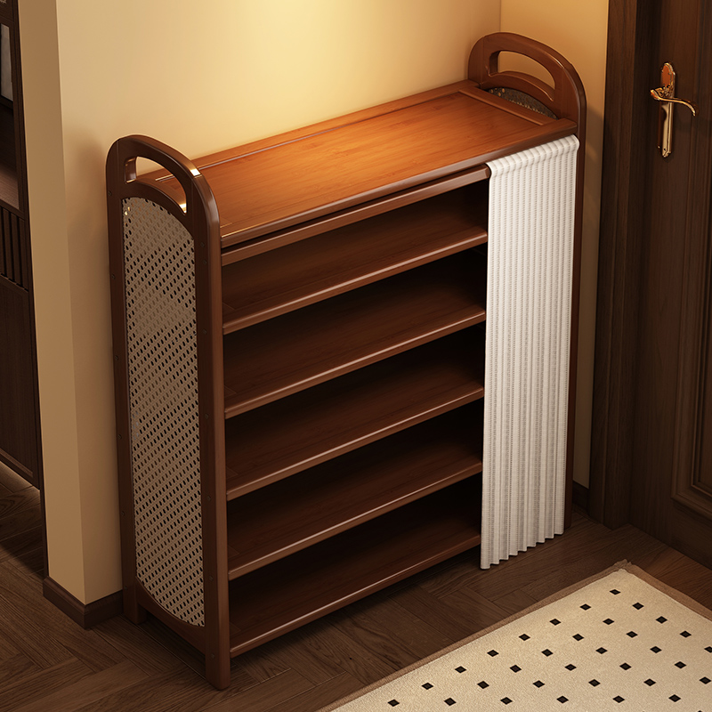 鞋架多层家用入户门口2025新款收纳神器楼道防尘大容量中古风鞋柜