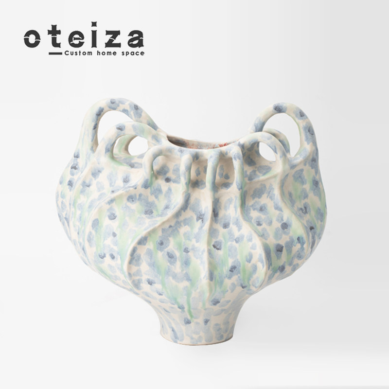 Oteiza现代简约陶瓷几何花器摆件样板间售楼处别墅花瓶插花装饰品