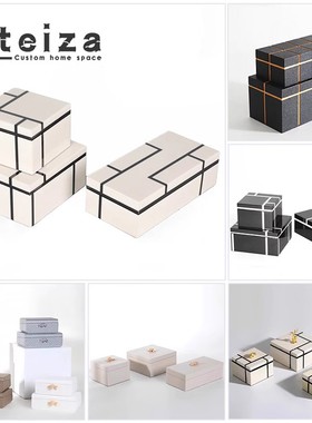 Oteiza欧式家居高档饰品盒卧室梳妆台木质首饰收纳盒样板间装饰品