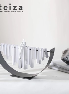 欧式风金属靠背看书人物软装饰品