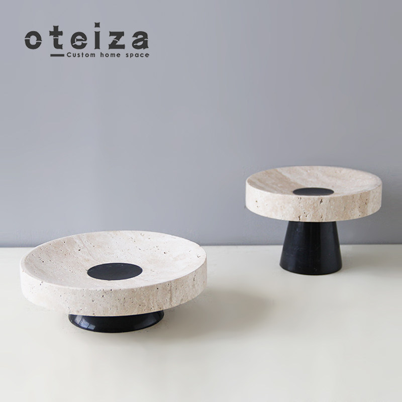 Oteiza简约样板房装饰盘现代轻奢客厅茶几收纳大理石托盘摆件装饰