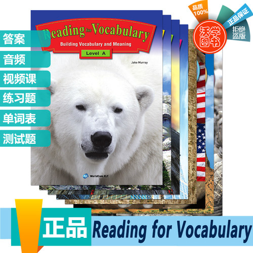 原版进口美国中小学英语词汇阅读教材 Reading for Vocabulary A B C D Plus 剑桥KET/PET考试词汇阅读拓展正版书籍