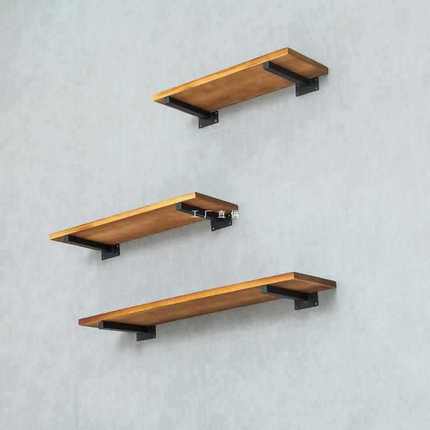 墙上置物架壁挂一字隔板复古实木书架客厅电视墙壁厨房搁板支
