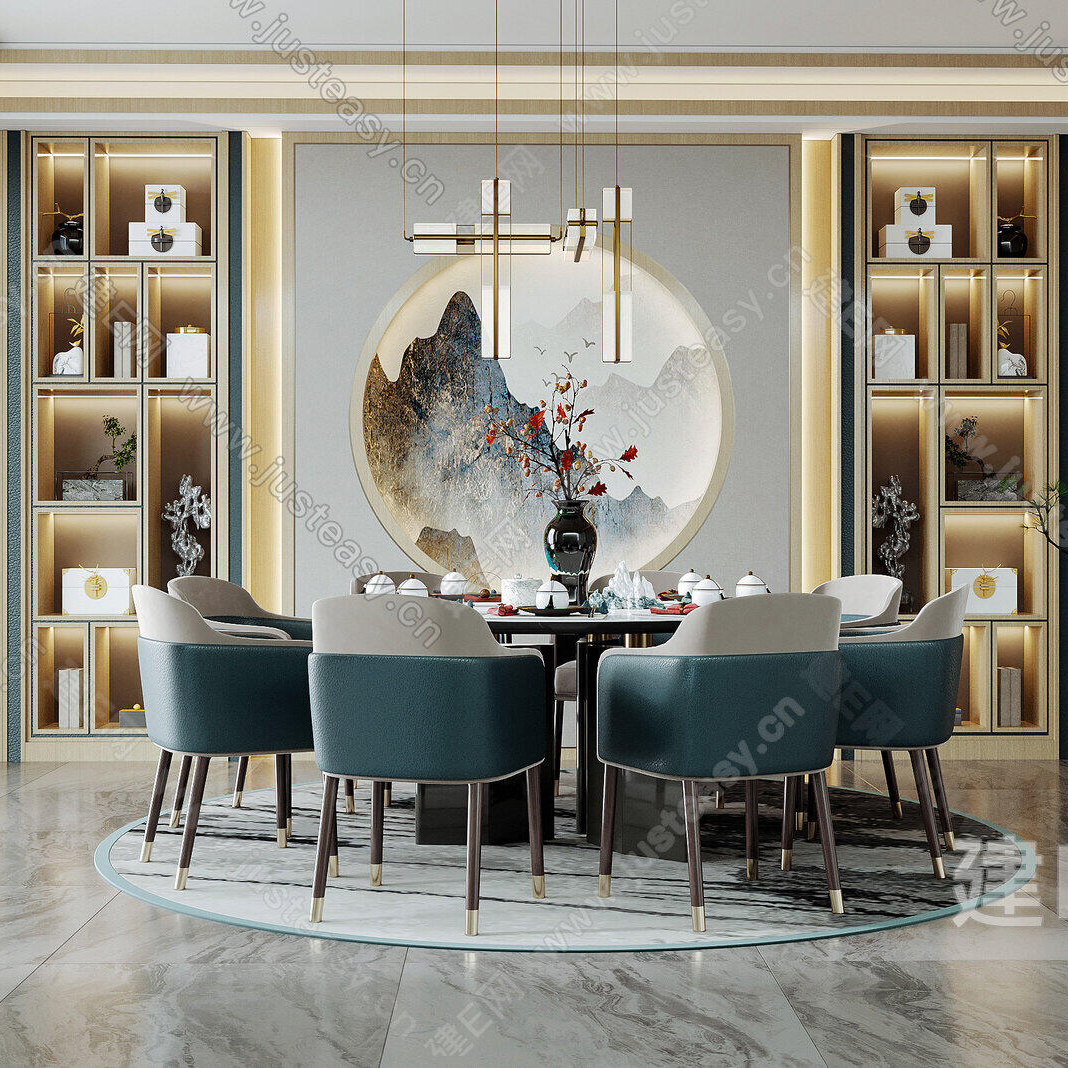 桌椅组合圆形饭店会所包厢大理石岩板定制酒店餐桌大圆桌电动转盘