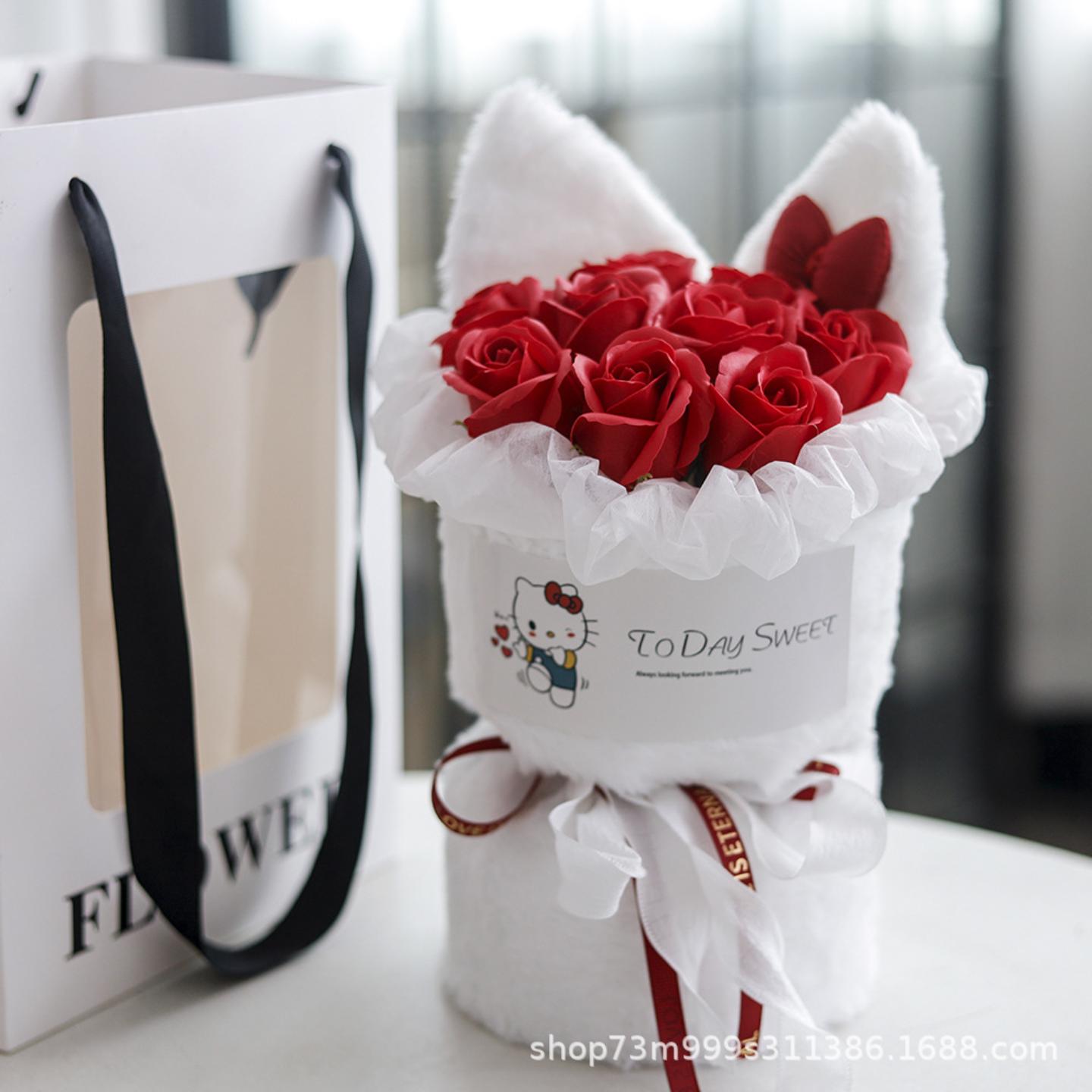 创意HelloKitty兔子花束新款成品