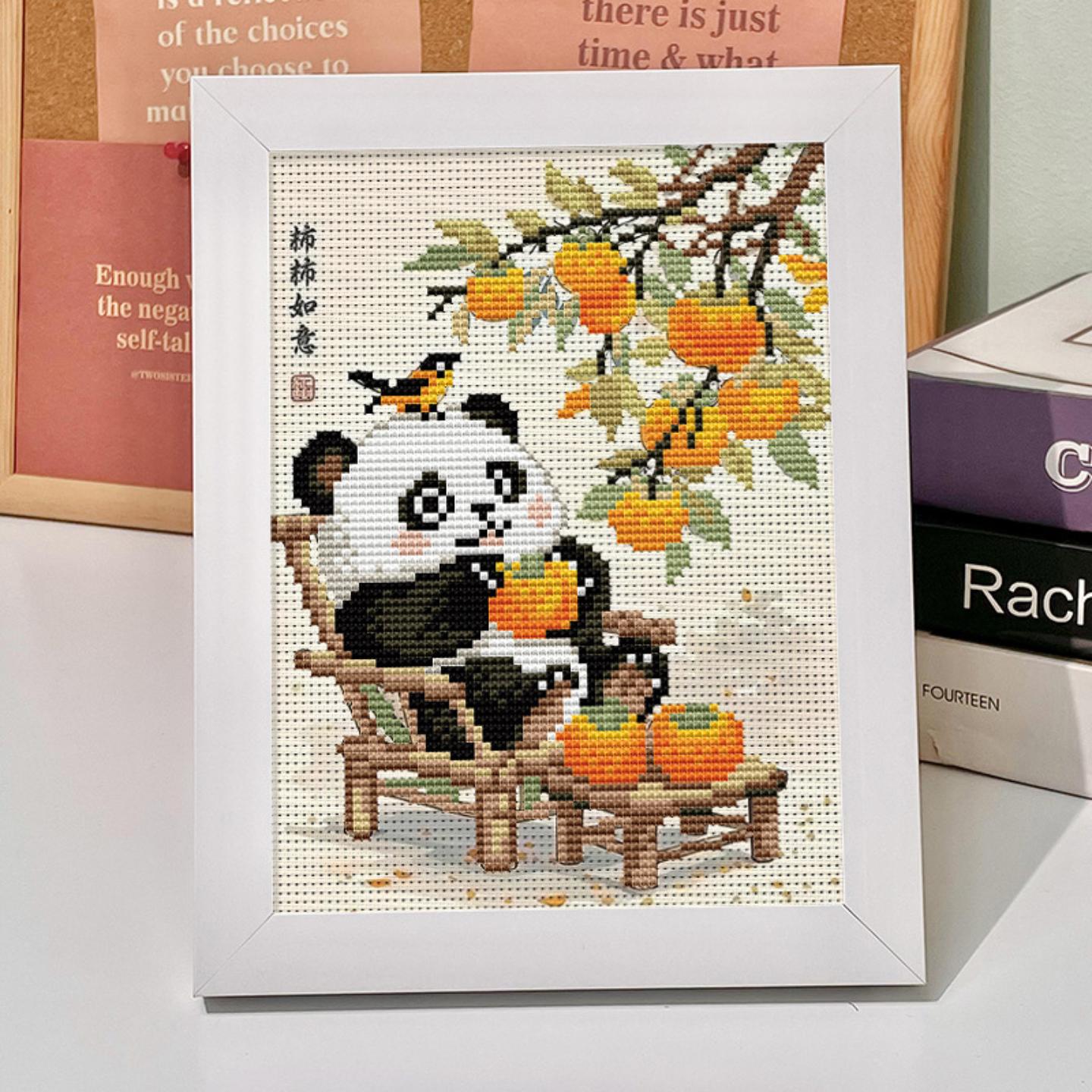 柿柿如意十字绣儿童手工diy