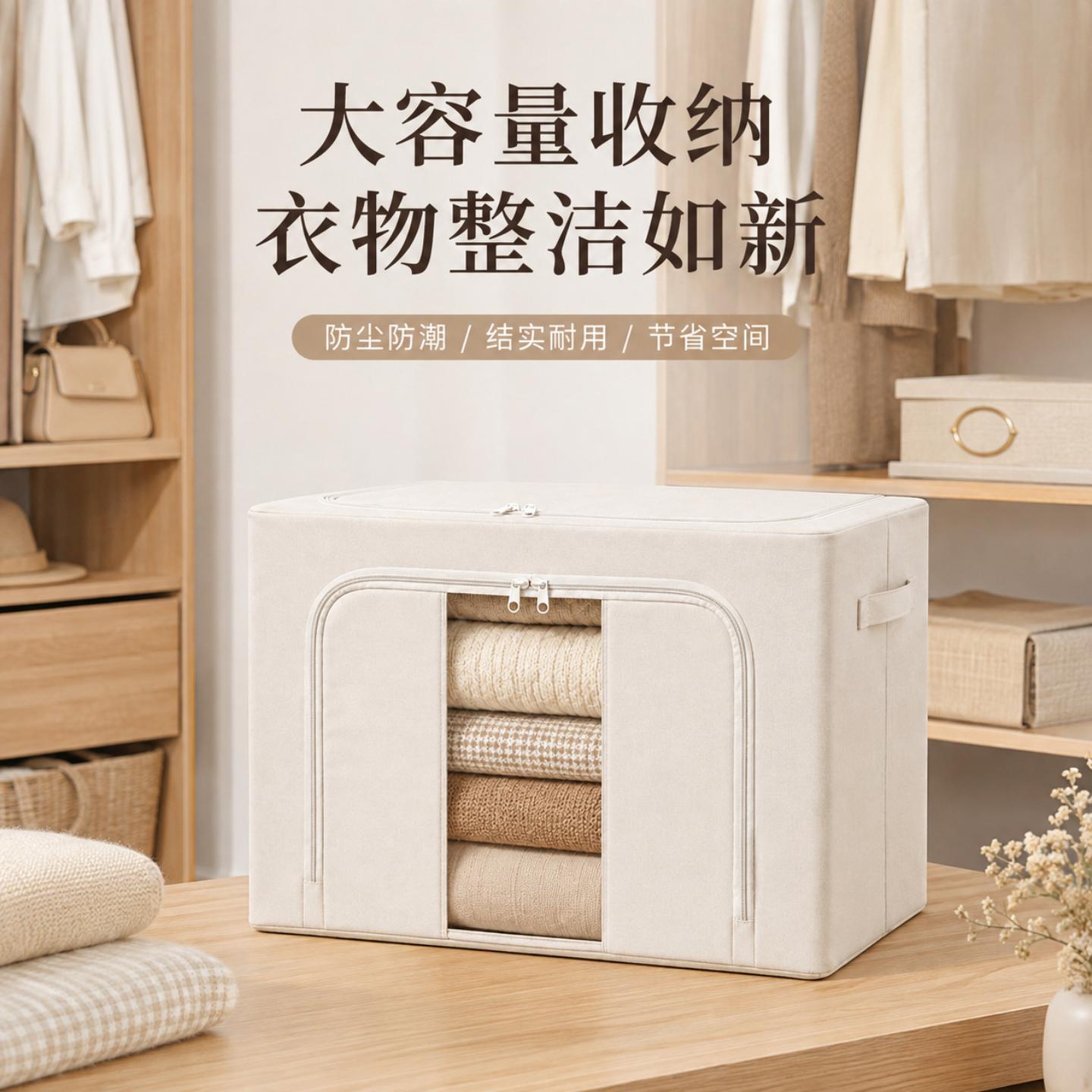 钢架pvc衣服收纳箱家用衣柜装